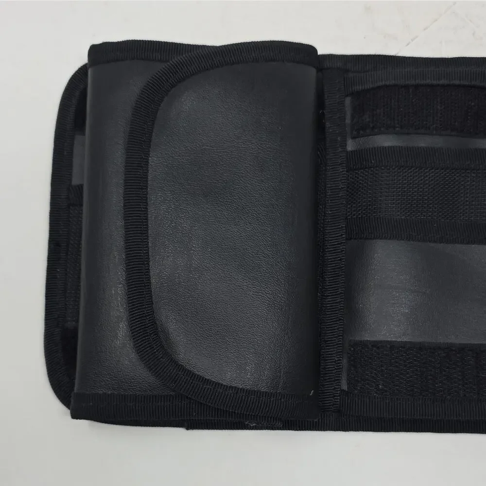 Black Fold-Out ID & Badge Holder Document Wallet, Clear ID Window, Card Slots